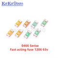 100PCS LF Surface Mount Fuse 0466.500 SMD Very Fast Acting 1206 63V 0.25A 0.375A 0.5A 0.75A 1A 1.25A 1.5A 2A 2.5A 3A 3.5A 4A 5A
