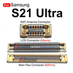 2Pcs 56 60 Pins LCD FPC Plug Connector Mainboard Flex Connector WIFI Signal Antenna For Samsung Galaxy S21Ultra S21U Repair