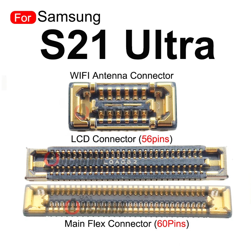 2Pcs 56 60 Pins LCD FPC Plug Connector Mainboard Flex Connector WIFI Signal Antenna For Samsung Galaxy S21Ultra S21U Repair
