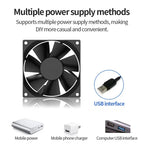 TEUCER USB Cooling Fan 8CM/12CM/14CM 800-1800RPM USB Port Power Supply Desktop Computer Available