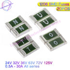 20pcs One-Time Positive Disconnect SMD Restore Fuse 1206 3216 0.5A 1A 2A 2.5A 3A 4A 5A 6A 7A 8A 10A 12A 15A 20A 30A Fast Acting
