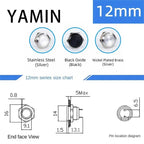 5pcs 12/16/19/22/25/30mm Ultra Short Electric Waterproof Power Reset Momentary Pressure Mini Push Button Switch Silver Black