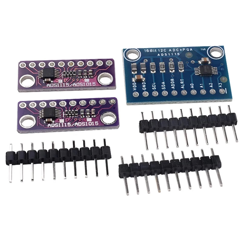 Snvi 16 Bit I2C ADS1115 ADS1015 Module ADC 4 channel with Pro Gain Amplifier 2.0V to 5.5V for Arduino RPi