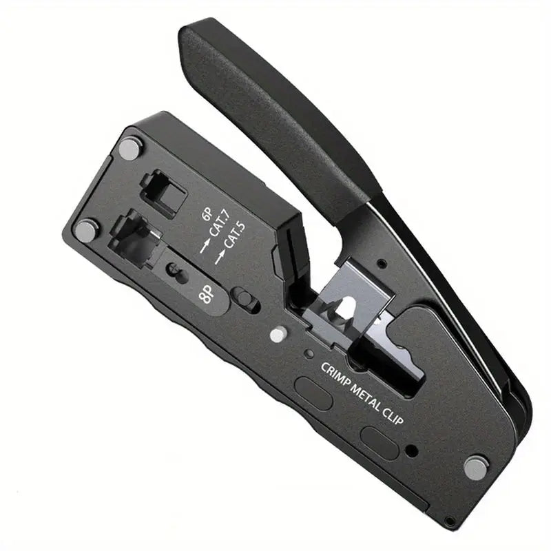 RJ45 Crimping Tool Wire Stripping Cutting Vertical Crimping Network Cable Pliers With Through-hole Cat7 Cat6 Cat5 8P6P Pliers