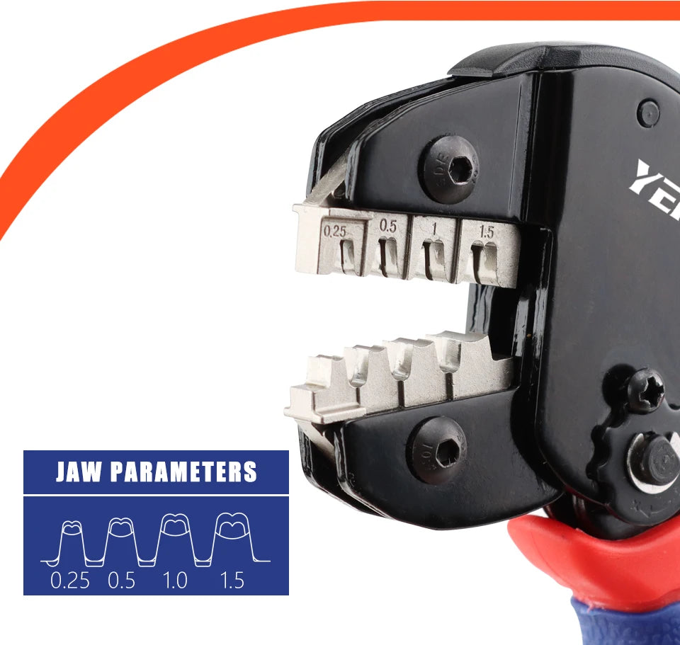 Mini Pliers YM-58BS Tools For XH2.54/DuPont2.54/2.8/4.8/6.3/Non-Insulated/Ferrule Tube Terminals Ratchet Wire Crimping Sets