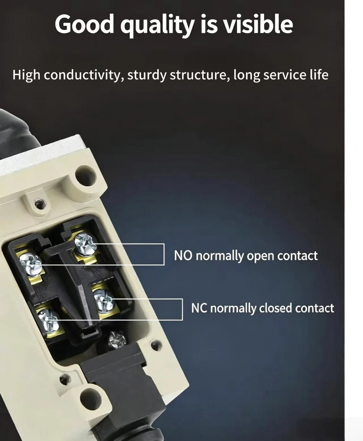 CNTD CHL-5200 Industrial Limit Switch Roller Plunger 6A 250V AC IP65 Heavy Duty Waterproof for Automation Machinery