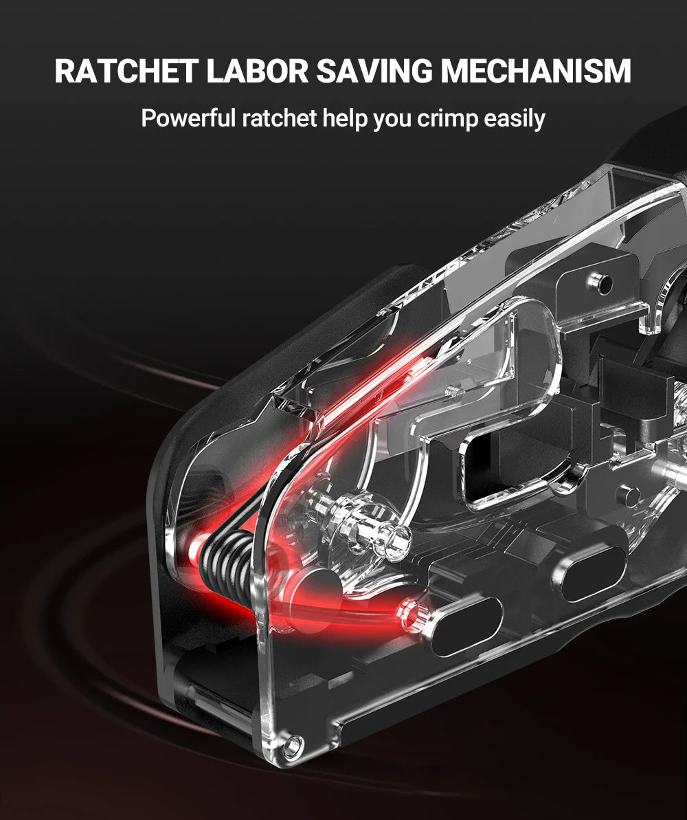 AMPCOM RJ45 Crimper CAT7 Crimping Tool for Pass Through RJ11 RJ45 Connector CAT6 CAT5E Modular Plugs With Wire Stripper Cutter