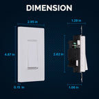 MOES [12 Pack] Paddle Rocker Light Switch, Single Pole On/Off 15Amp 120V, Glossy White Decorator, Self Grounding