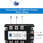 LCTC Three Phase Solid State Relay SSR Zero Cross 3-phase Load Relay 3-32VDC Control With Radiator 380V10A 25A 40A 60A 80A 100A