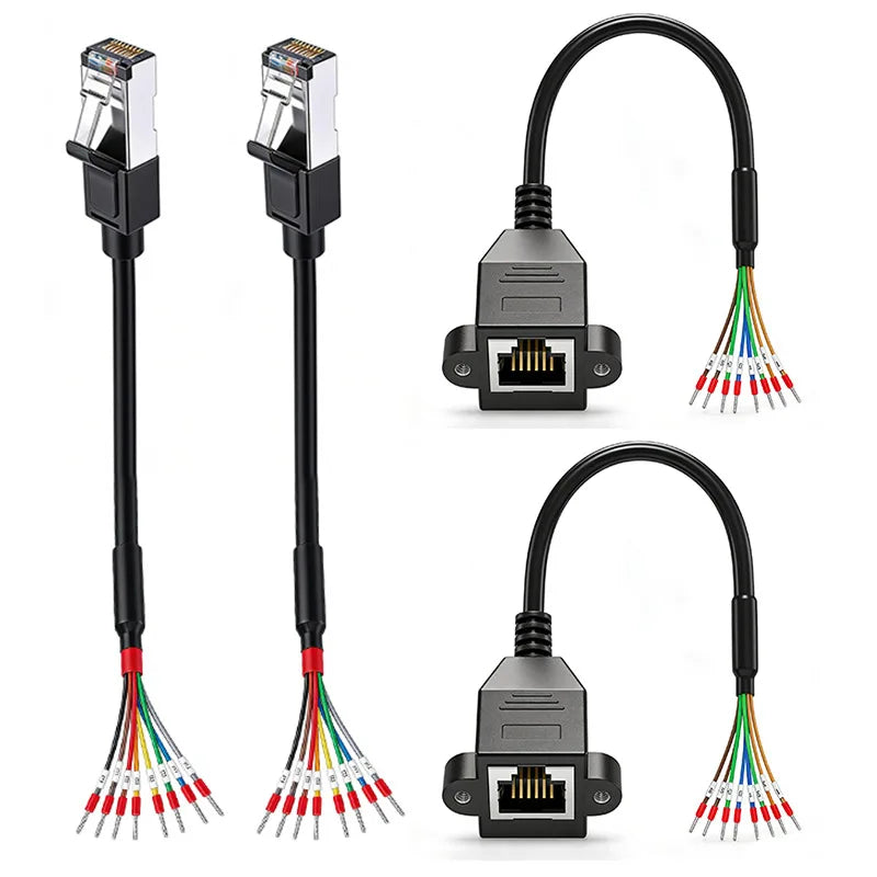 RJ45 to RS485/232 Terminal Block Cable 8P8C Single Switch Network Port Debugging Line PLC Serial Port Shielding Connection Wire