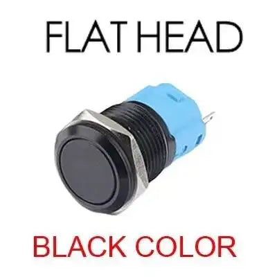 10pcs 16/19/22mm Black Metal Push Button Switch 1NO 1NC Momentary Reset Locking Latching Flat High Round On Off 3 Pins Terminal