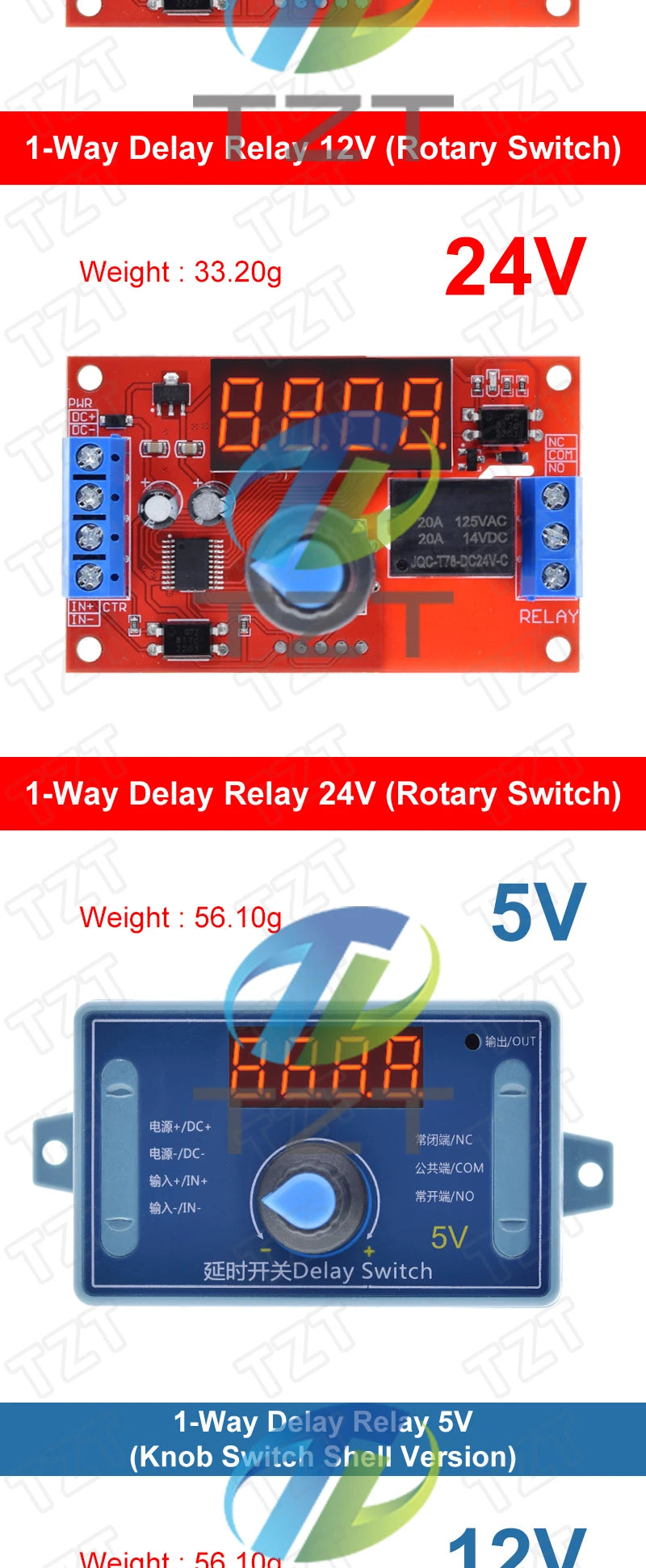 DC 5V 12V 24V 10A Adjustable Time Delay Relay Module 32 Modes LED Digital Timming Trigger Timer Control Switch Pulse Cycle