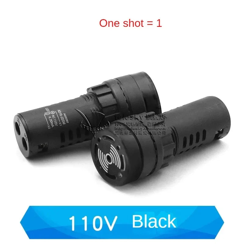 1PCS 12mm AD16-22SM 12V 24V 36V 48/110/220V Flash Signal Light Red LED Active Buzzer Beep Alarm Indicator Red Green Yellow Black