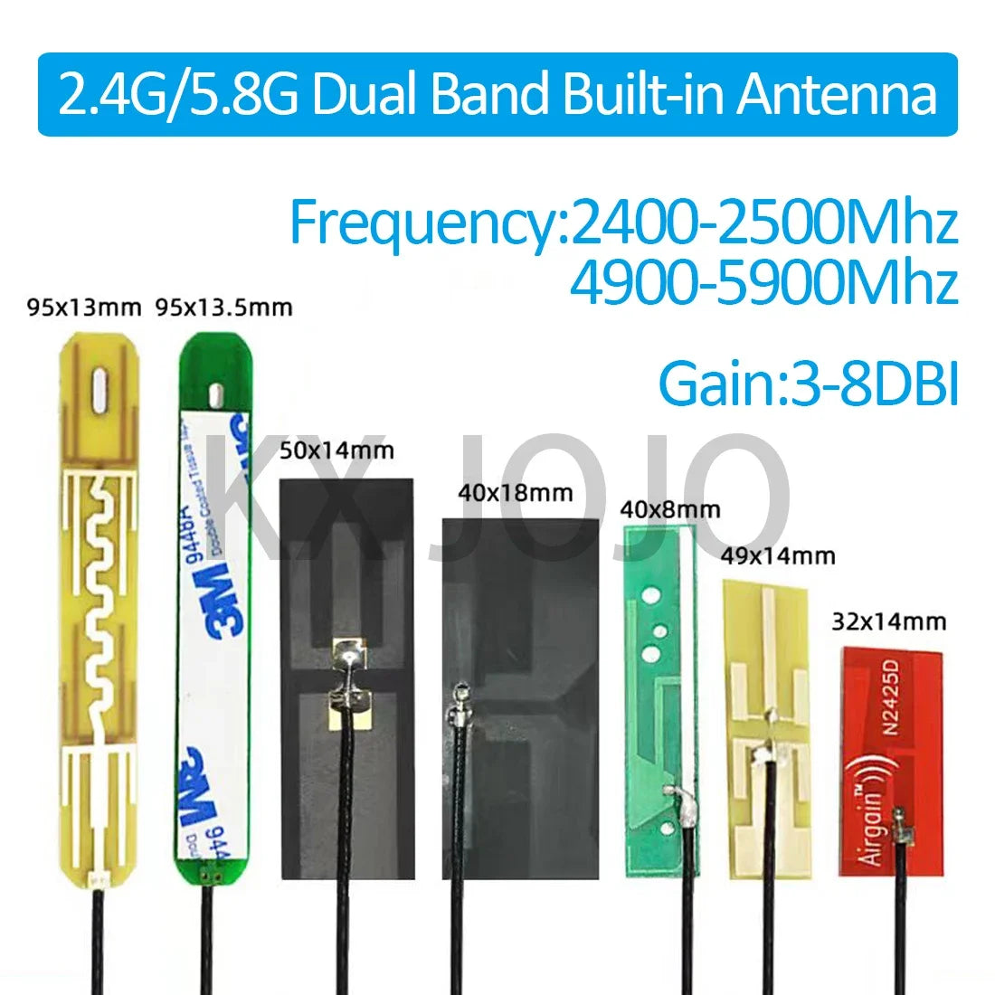 Built-in PCB Antenna 1pcs 2.4G 5.8G Dual-frequency WIFI Module Omni Directional High-gain Antenna IPX Ufl 1/Soldering Bluetooth