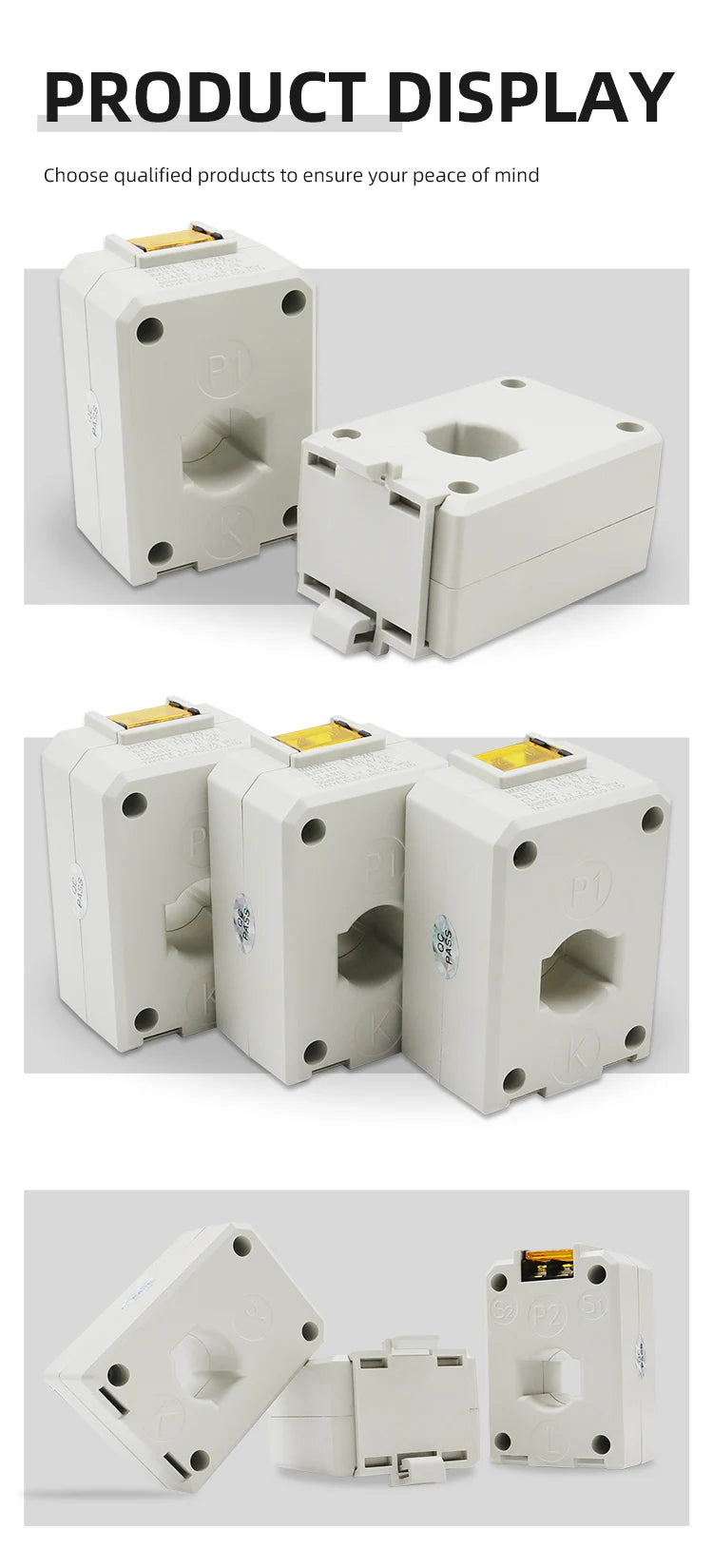 3PCS AC Closed Type Current Transformer Pure Copper Coil 30A 50A 100A 200A 300A 2.5VA 50/60HZ For Ammeter