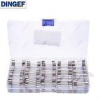 150PCS 15Values 6*30 Glass Tube Fuses Car Glass Tube Fuses Assorted Kit 6X30 with Box fusiveis 0.1A-30A Household Fuses