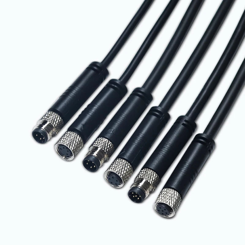 Waterproof M8 Male Female Aviation Plug Socket 3pin 4pin 5pin 6pin Straight Circular M8 Sensor Electrical Connector Power Cable
