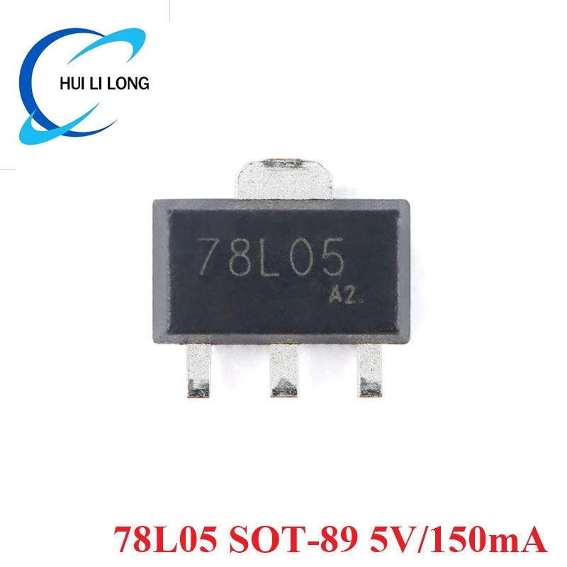 100pcs/20pcs 78L05 SOT89 7805 SOT-89 Output 5V 100mA/150mA/300mA 0.1A/0.15A/3A Linear Voltage Regulator Triode Chip IC  Original