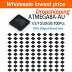 1/5/10/30/50/100Pcs Atmega8A‑AU Qfp32 Surface Mount Chip 8 Bit AVR Microcontroller MCU Original Genuine SMD Electronic Component