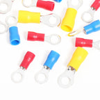 50PCS Ring Crimp Terminals Electrical Wire Connectors M4/M5/M6 Insulation Ferrule Lugs Quick Splice Cables For Connection Screw