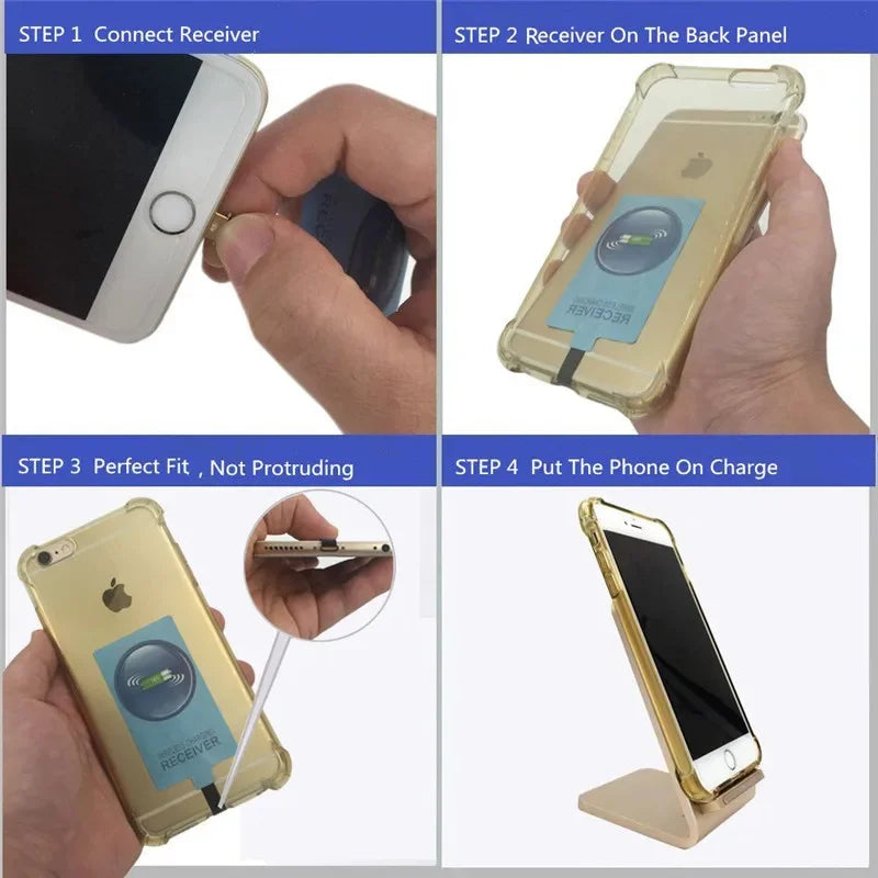 External Wireless Charging Receiver Module Usb Type C Wireless Charger Adapter Coil For Samsung Huawei Xiaomi Phone Charge Kit
