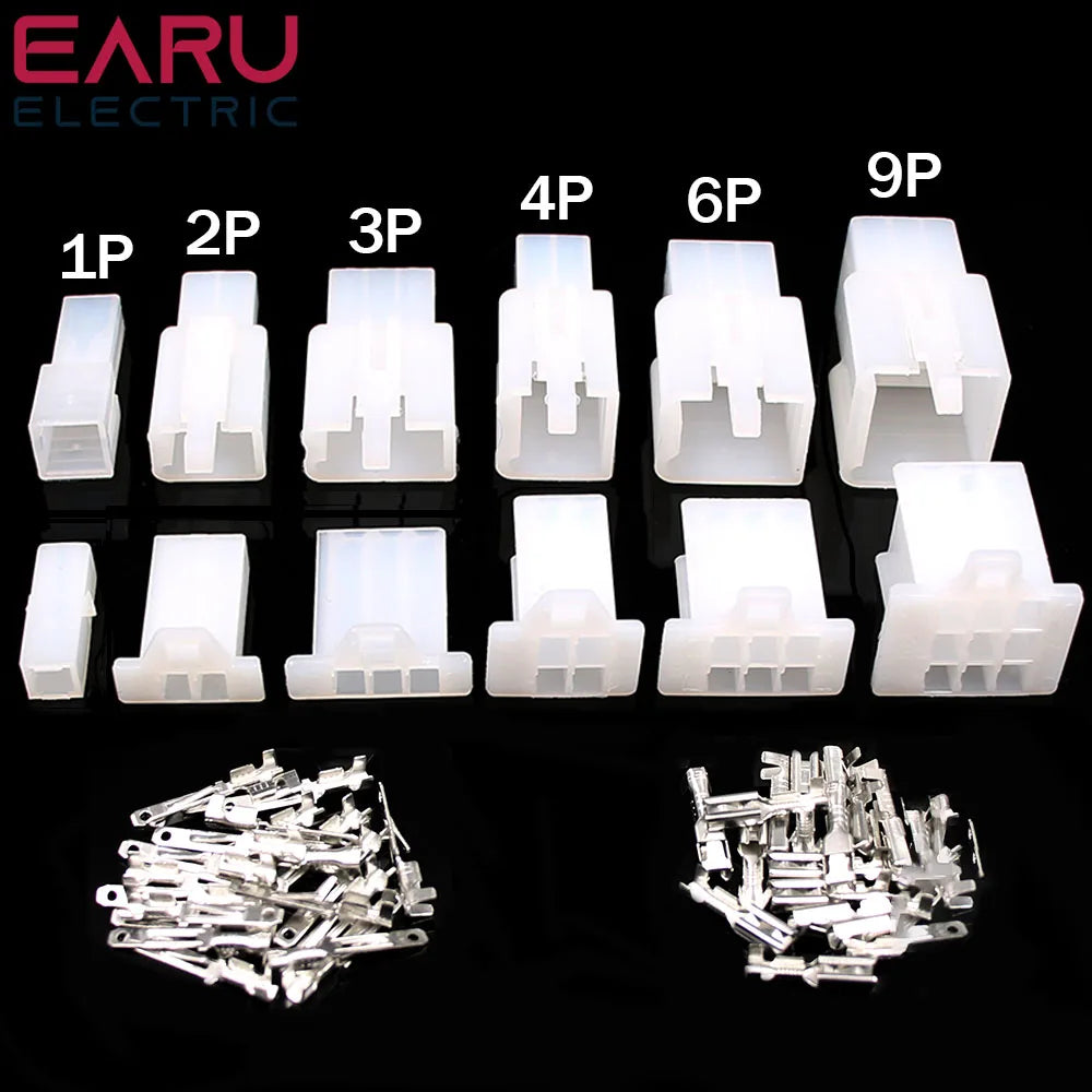 10/20Set 2.8mm 2/3/4/6/9 Pin Automotive 2.8 Electrical Wire Connector Male Female Cable Terminal Plug Kits Motorcycle Ebike Car