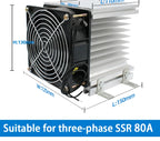 LCTC Radiator With Fan For Three Phase Solid State Relay SSR Heat Sink 100A 120A 3-phase Relay DC 48V Y-150