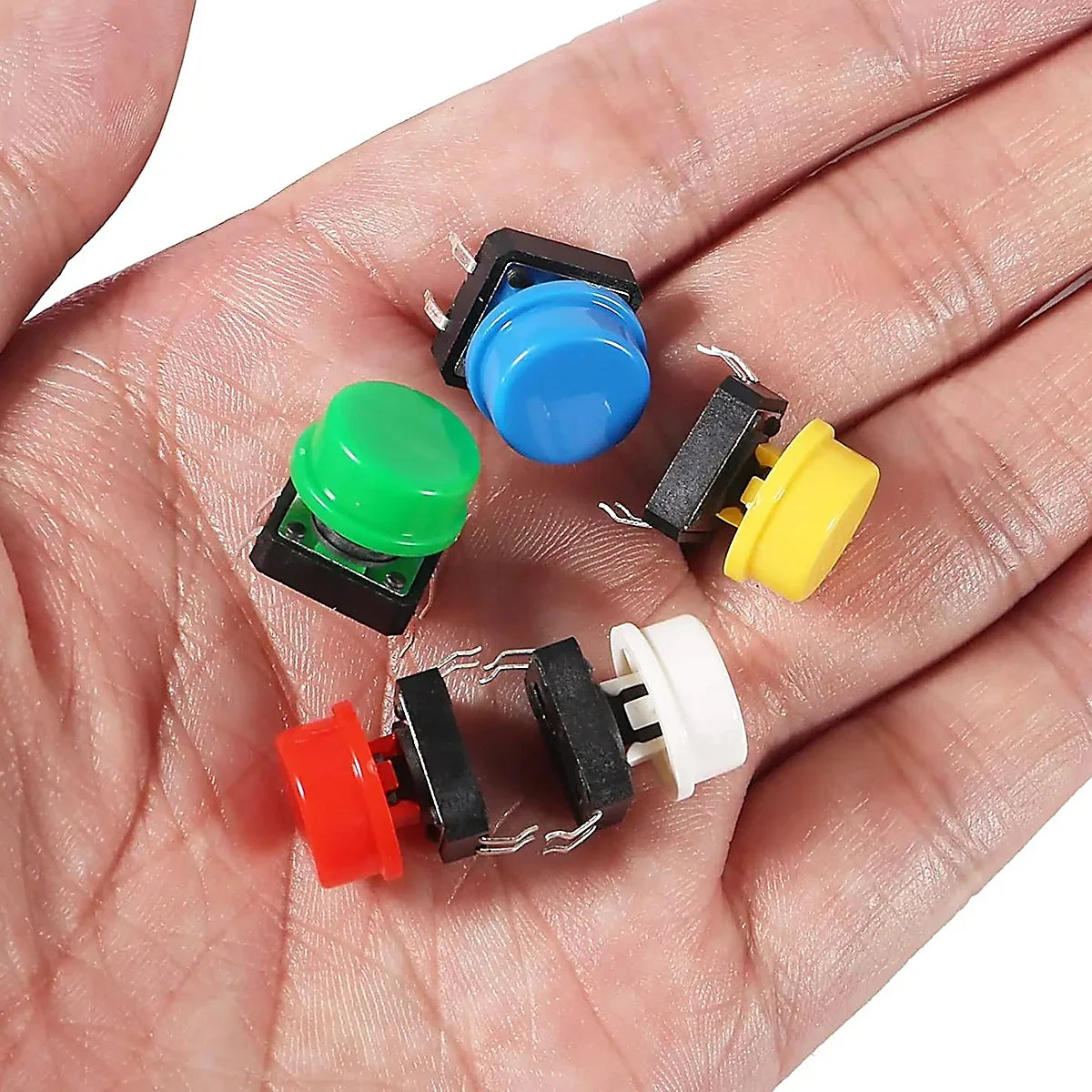 25pcs 12x12x7.3mm Momentary Tact Tactile Push Button Switch Touch Switch Micro Switch 4 Pins SMD PCB with Cap for Arduino