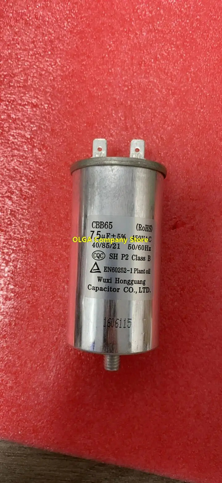 CBB65 7.5UF 8UF 450V automatic washing machine capacitor with screw fixing bracket at the bottom