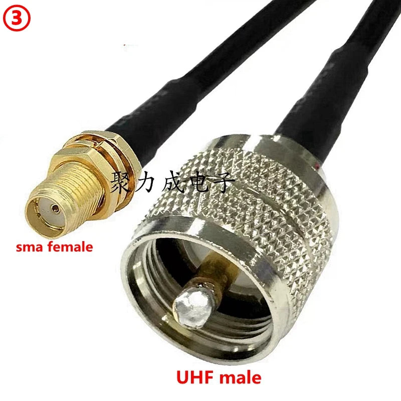 UHF PL259 male To SMA Crimp for RG58 Cable Extension Connector RPSMA To PL259 UHF Male Crimp for RG58 Fast Delivery Brass RF
