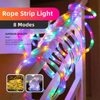 Outdoor Solar Tube Rope Led Light Garden Christmas Decoration Fairy String Light 32m/22M/12M/7M Outdoor Wedding Party Led Lamp