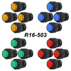 5pcs R16-503 Self-locking Momentary Switch 4Pin Latching Self-reset ON-OFF 16mm Push Button Switch with LED Light