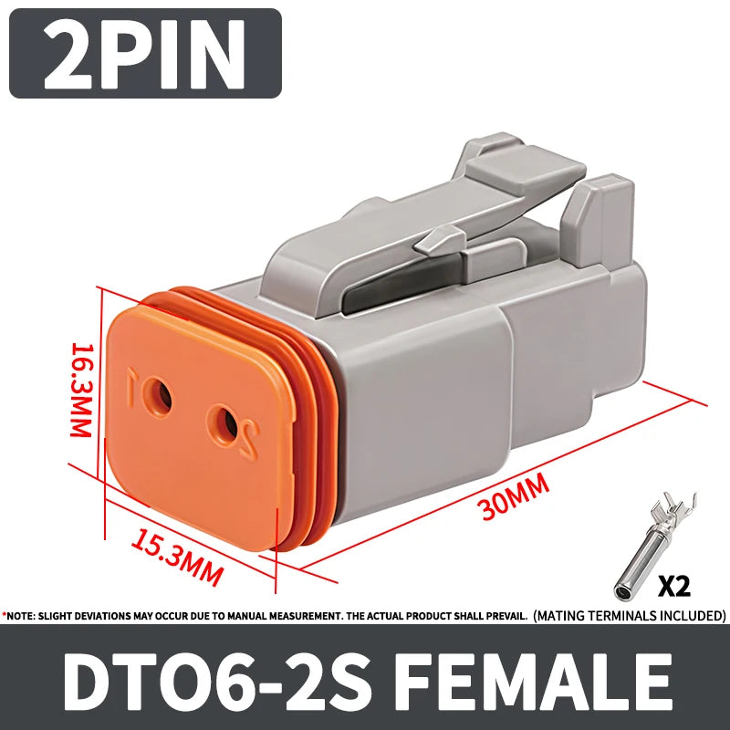 DT13 Series  Waterproof  Automotive PCB Right-Angle Header Connector 2/3/4/6/8/12Pin Male/Female Kit for Car Truck Bus Marine