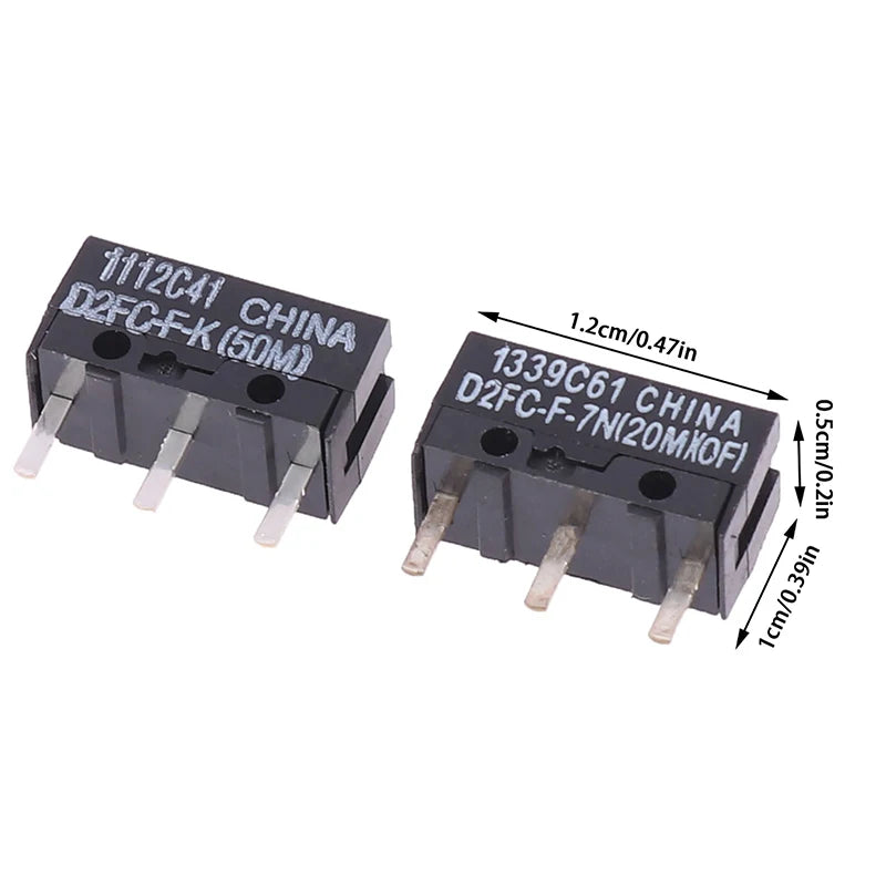 New 2pcs Mouse Micro Switch D2FC-F-7N 10M 20M of D2FC-F-K(50M) -RZ D2F D2F-01 D2F-01F D2F-L D2F-01L D2F-FL D2F-F-3-7