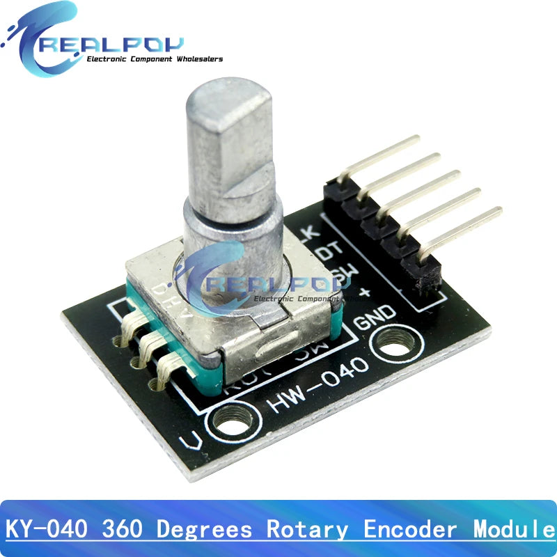 360 Degrees Rotary Encoder Module For Arduino Brick Sensor Switch Development Board KY-040 With Pins