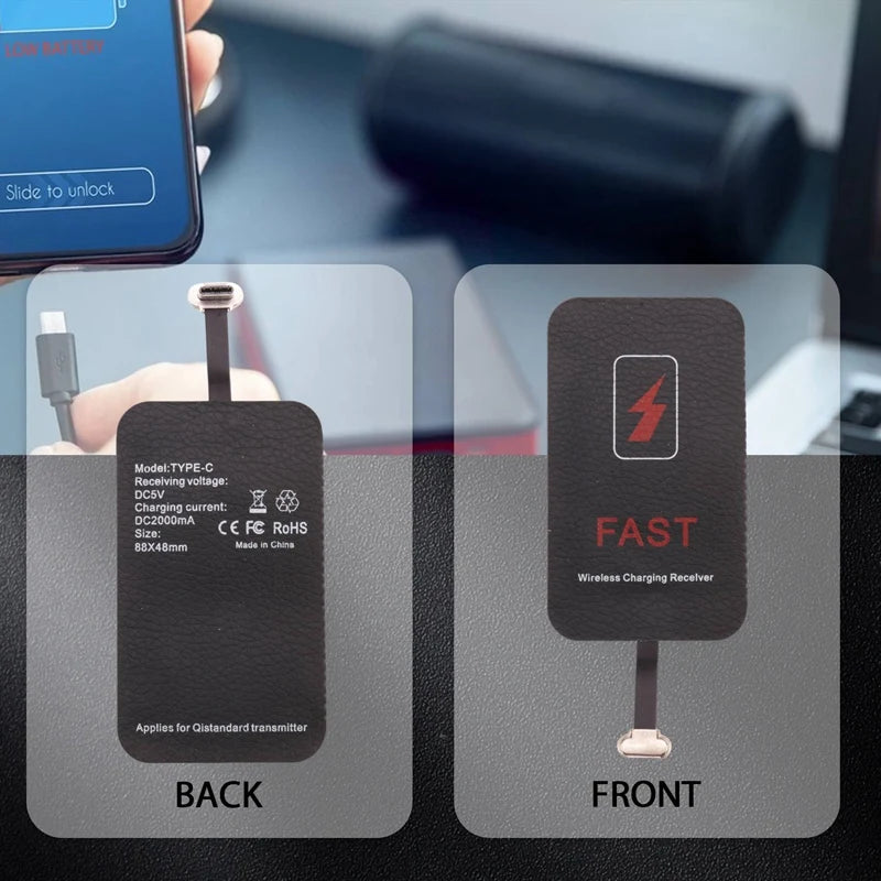 10W Wireless Receiver Suitable for Type-C Mobile Phone Receiver Patch 2A Fast Charge Receiver-DTD2