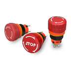 LANBOO 16mm Emergency Stop Push Button Switch, 1NO1NC 7A 250VAC Latching Mushroom Head E-Stop Switch for Industrial Control Safe
