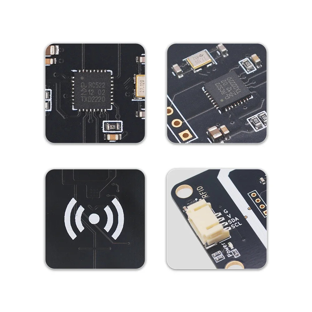 13.56MHz High‑Frequency RFID Module I2C Communication with 0X28 Address Compatible with ESP32 Microbit Arduino Raspberry Pi