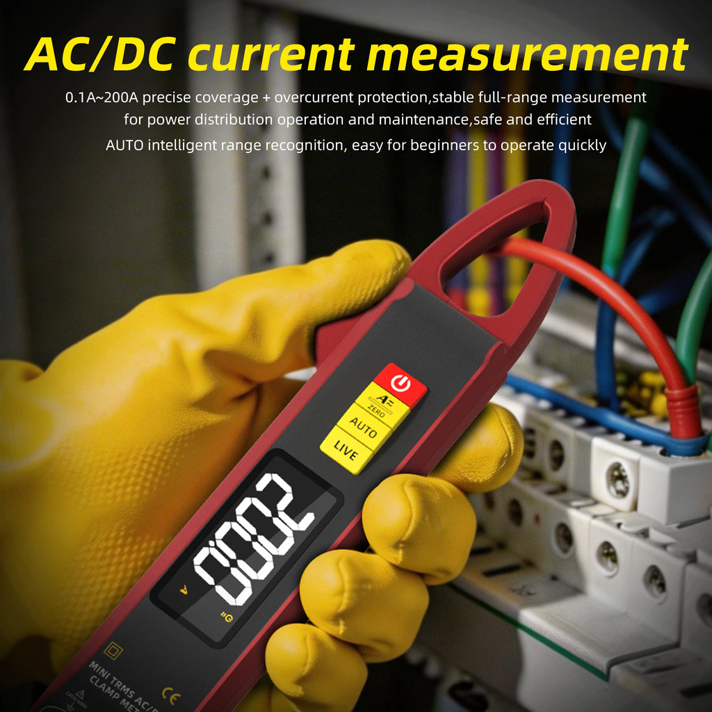 NEW UX2 Digital Clamp Meter 200A Auto-ranging Non-contact Current Voltage Frequency Temperature Voltmeter Multimeter