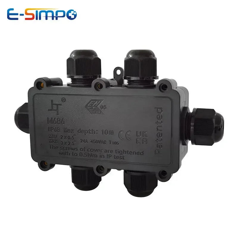 6Way 1IN5Out IP68 Underwater Power Cord Junction Box 4-11mm LED Pool Lamp External Outdoor Light Wire Cable Waterproof Connector