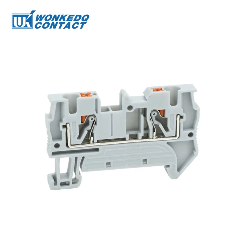 10Pcs PT4 Push-in Terminal Strip Plug PT-4 4mm² Cable Connector Electrical Connect Din Rail Screwless Terminal Block PT 4