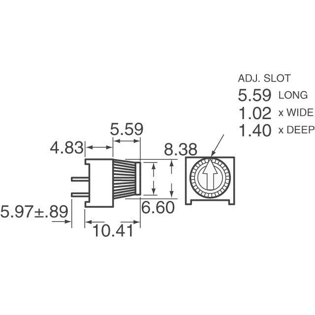 3386P-1-103 10K 1k 2k 5k 10k 20k...  0.5W, 1/2W PC Pins Through Hole Trimmer Potentiometer Cermet 1 Turn Top Adjustment 5PCS/LOT
