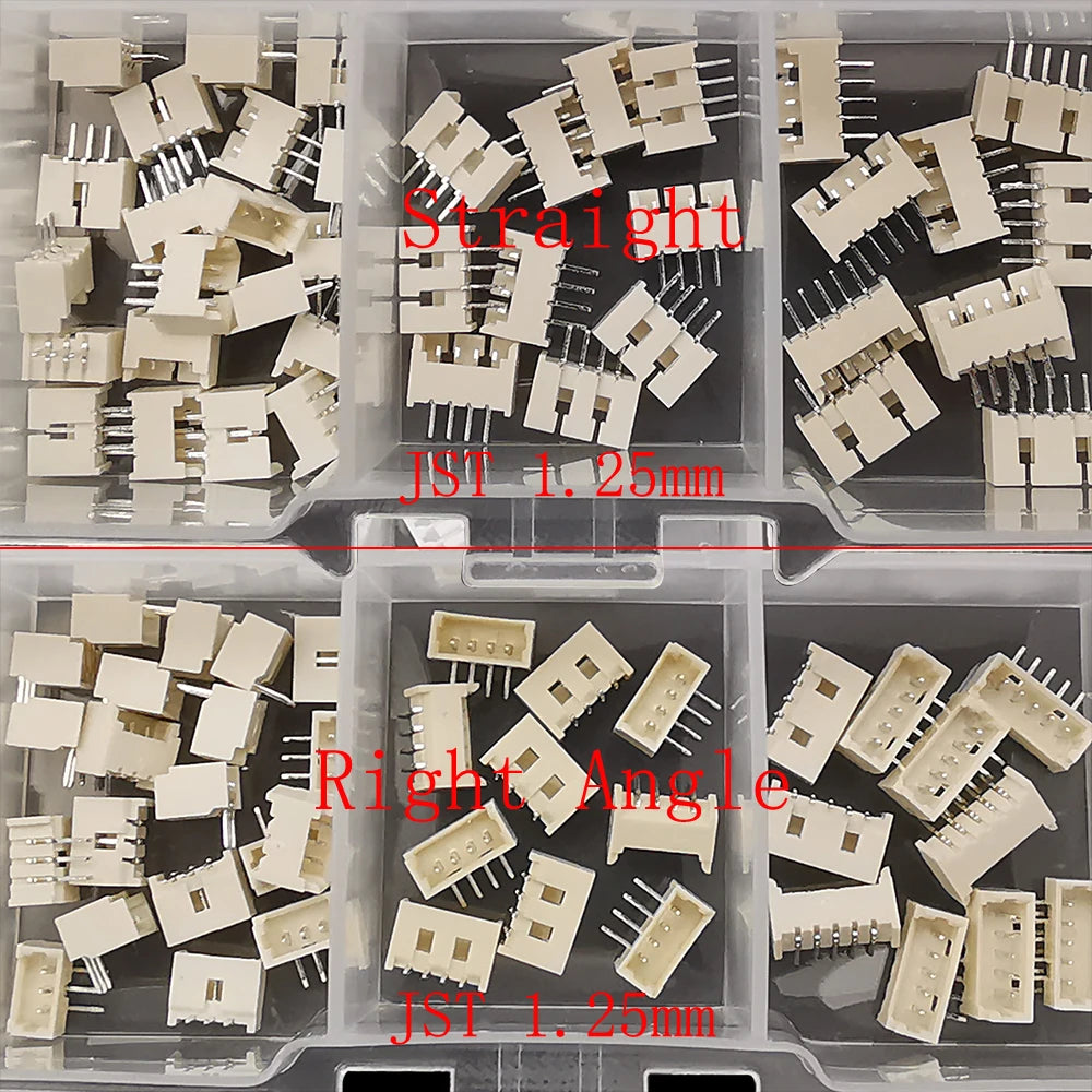 1Box JST 1.25mm/SH 1.0/ZH1.5/PH2.0/SYP/SM/XH 2.54mm/VH 3.96mm Pitch 2 3 4 5Pin Male Female Housing Terminal Pin Header Connector