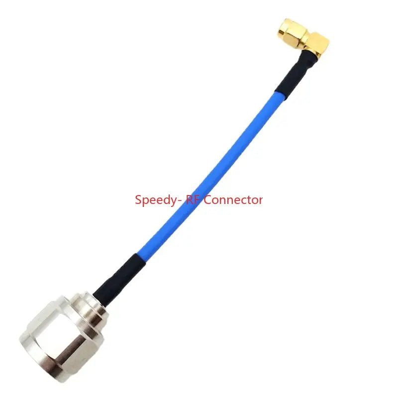 RG402 Coax Cable SMA RPSMA male To N  Male Connector SMA Right Angle Crimp Solder for RG402 Semi Flexible 50ohm Fast Brass Blue