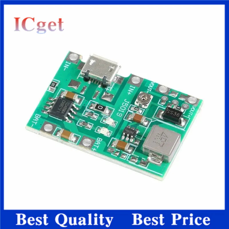 5Pcs 18650 Lithium Battery Charging Discharge Module 3.7V 9V 5V 2A Adjustable Step up Micro/Type-C USB Integrated Boost