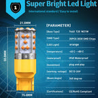 2Pcs WY21W LED Canbus No Error No Hyper Flash Turn Signal Lights Bulb 3030 SMD T20 7440 W21W 1156 BA15S LED Lamp 12V Orange