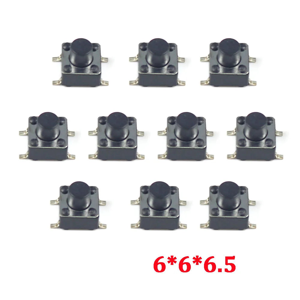 20/50/100pcs Push Button Switch 6*6*4.5/6*6*6.5 Tact Switch Tactile 6x6x4.5/6x6x6.5 SMD SMT Height Is 4.5mm 6.5mm