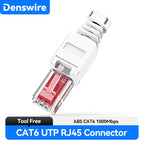 Denswire CAT7/CAT6A RJ45 Connectors, Tool-Free Shielded Zinc Alloy Ethernet Plugs Termination Plug Fits Solid/Stranded Cable