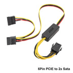 Angitu Adapter 6Pin GPU to Sata/Molex Hard Drive Cable 12V to 5V PCIE to 1x2x3x4xSATA Hard Drive Cable Molex 4PIN