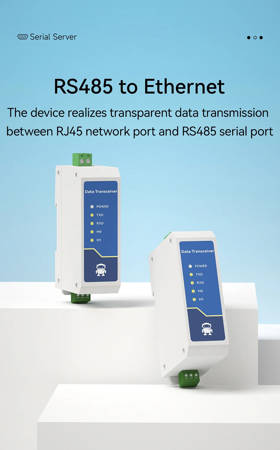 RS485 to Ethernet Serial Server Modbus Gateway TCP/UDP/MQTT/HTTP CDEBYTE NE2-D11A RS485 to RJ45 Two Way Socket